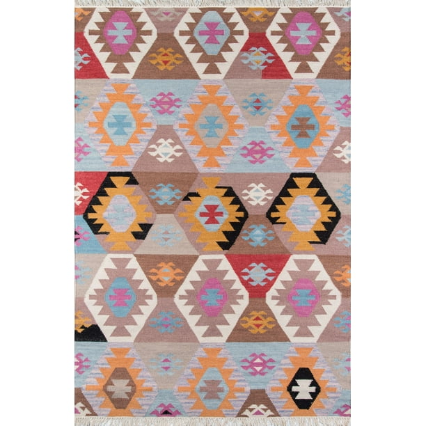 100% Wool Hand Woven Transitional Area Rug Momeni Rugs Caravan Collection 23 x 8 Runner Multicolor 